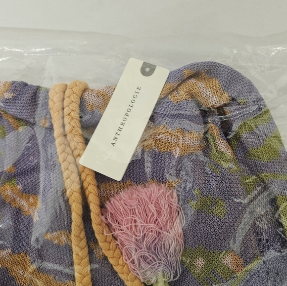 Anthropologie Flounce Knit Cropped Tassle Tank Top in Purple and Orange NWT - Picture 14 of 15